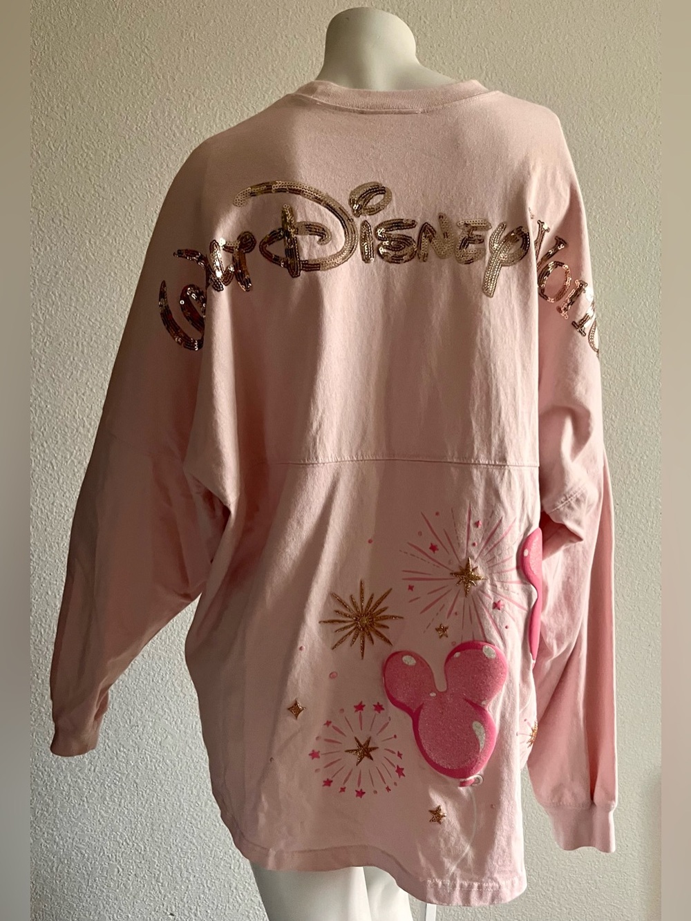 Pink Disney Parks Spirit Jersey Walt Disney World Mickey Balloon XL sequins